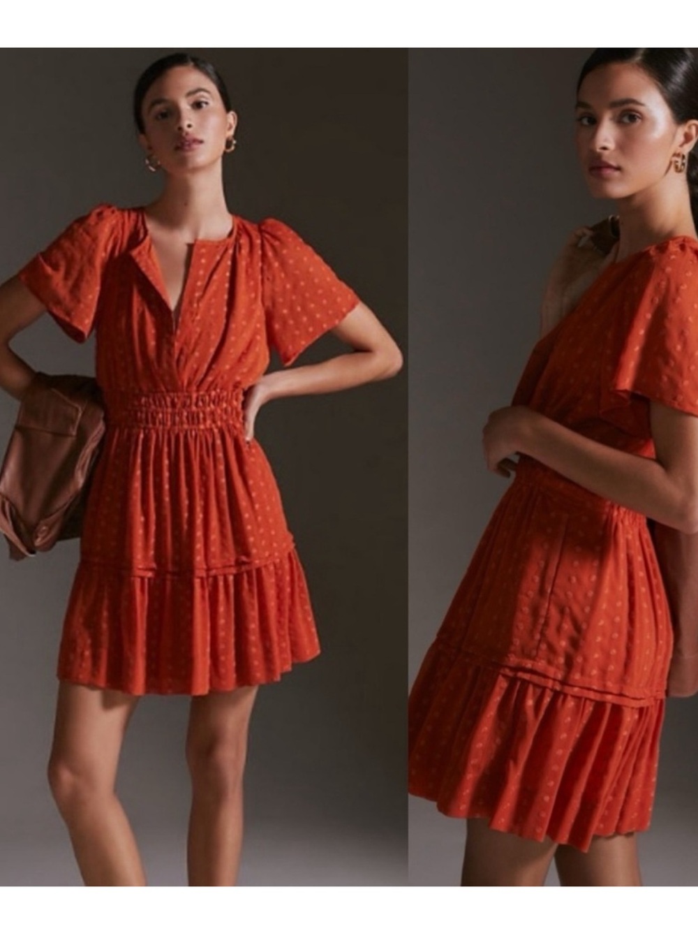 Anthropologie Somerset Mini Dress Terracotta